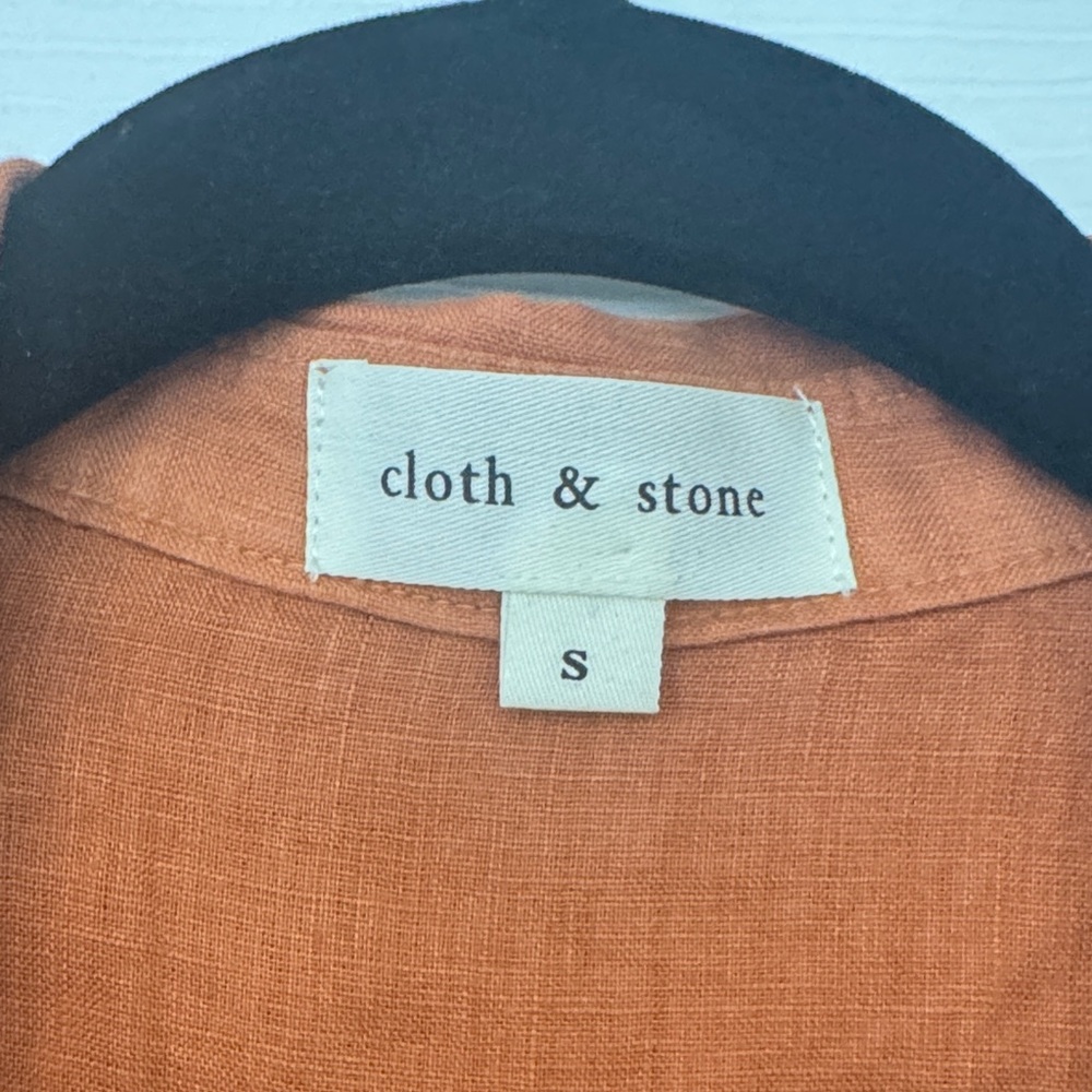 Cloth & Stone Terracotta 100% Linen Button-Down Shirt - Picture 2 of 4